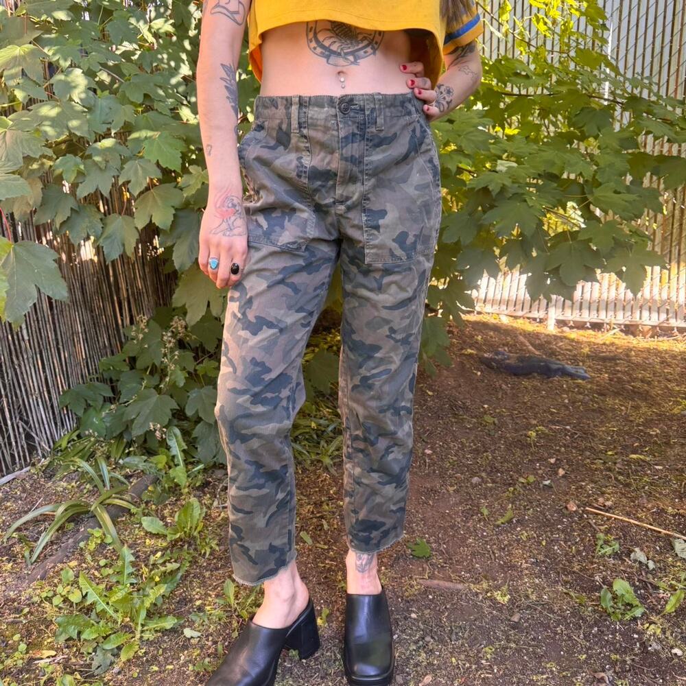 Camo straight leg jeans Size 4